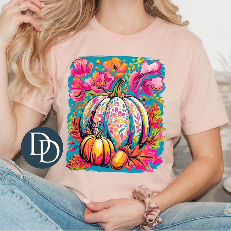OVERSIZED Painted Fall Pumpkin *DTF Transfer*