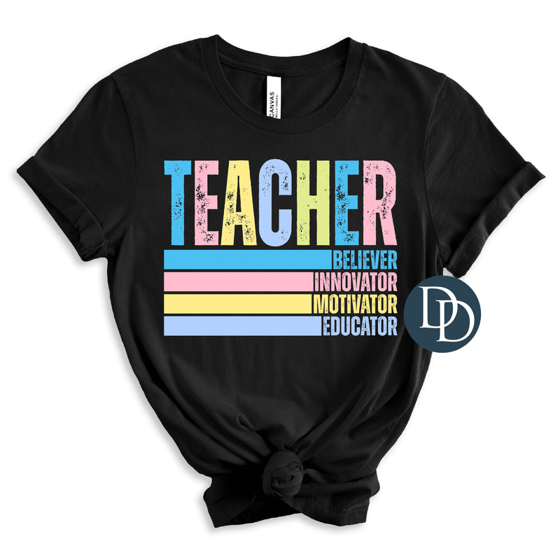 Pastel Teacher Words Stack *DTF Transfer*