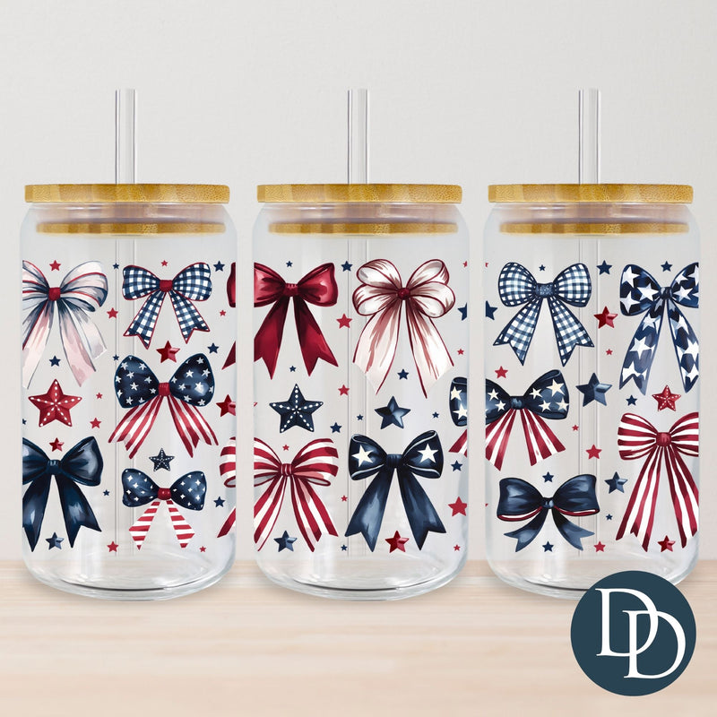 Patriotic Country Bows *UV DTF Cup Wrap*