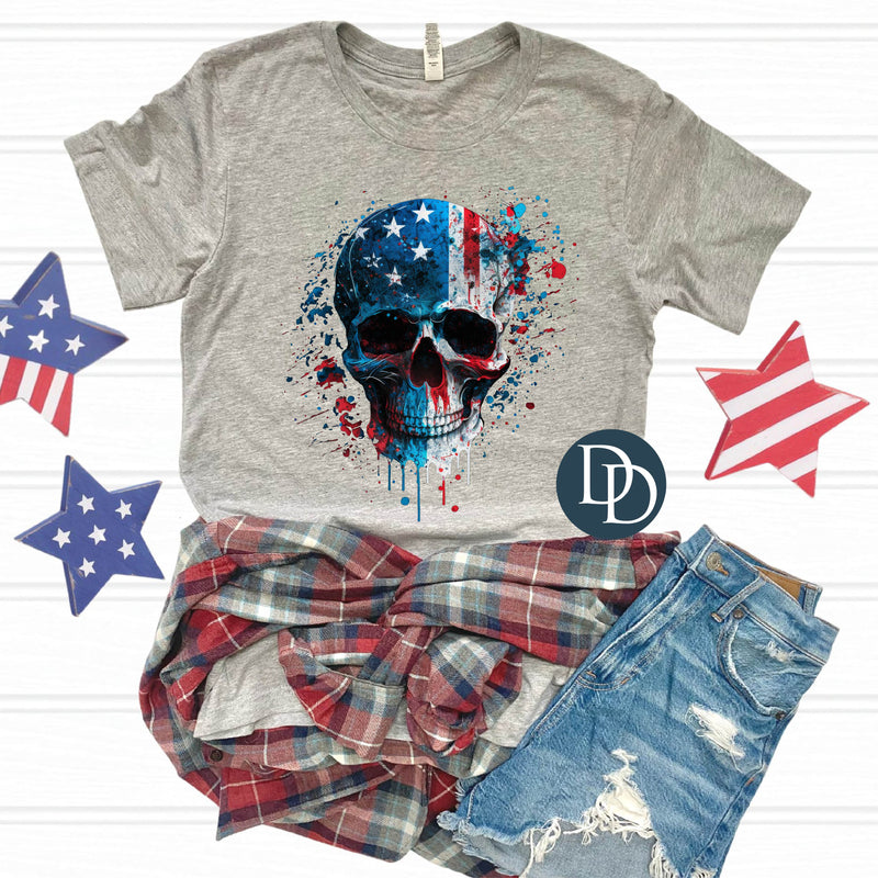 Patriotic Flag Skull *DTF Transfer*