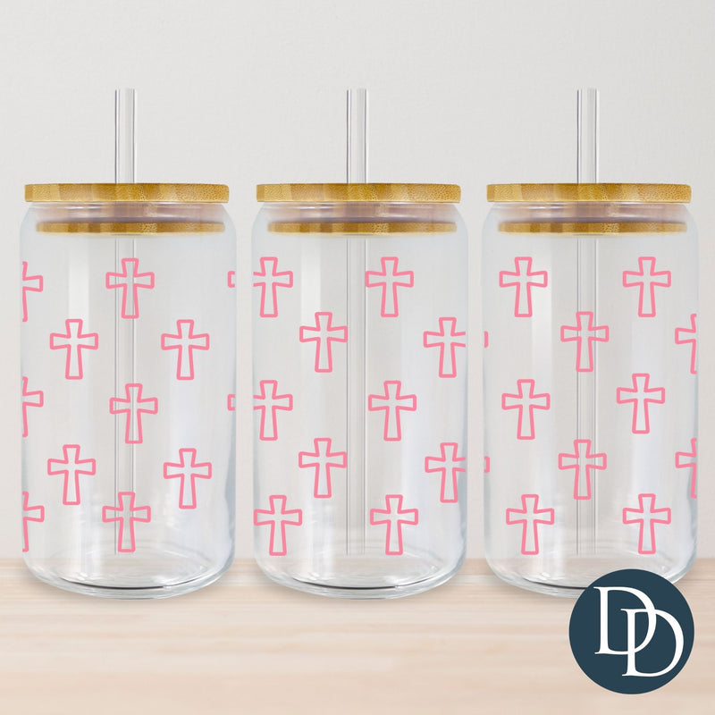 Pink Knockout Crosses *UV DTF Cup Wrap*