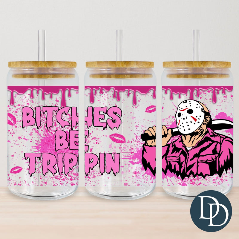 Pink Lips Btches Trippin Jason *UV DTF Cup Wrap*
