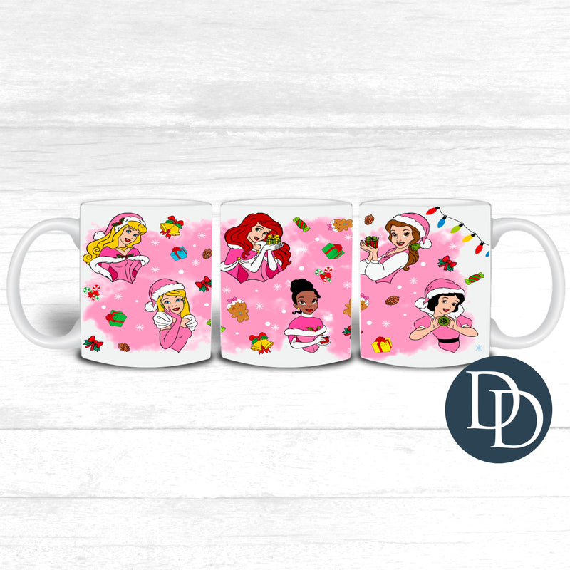 Pink Splash Christmas Princesses *UV DTF Mug Wrap*