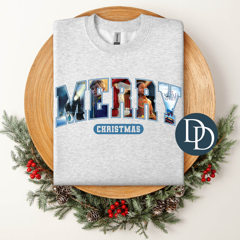 Polar Train Merry Christmas Varsity *DTF Transfer*