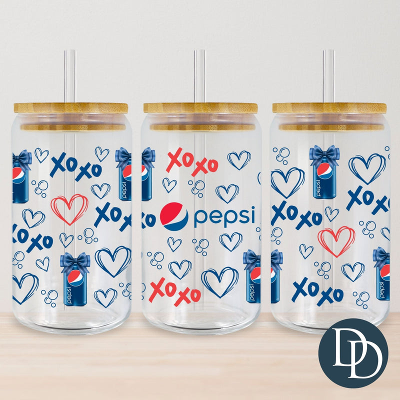 Ppsi blue red xoxo Cans *UV DTF Cup Wrap*