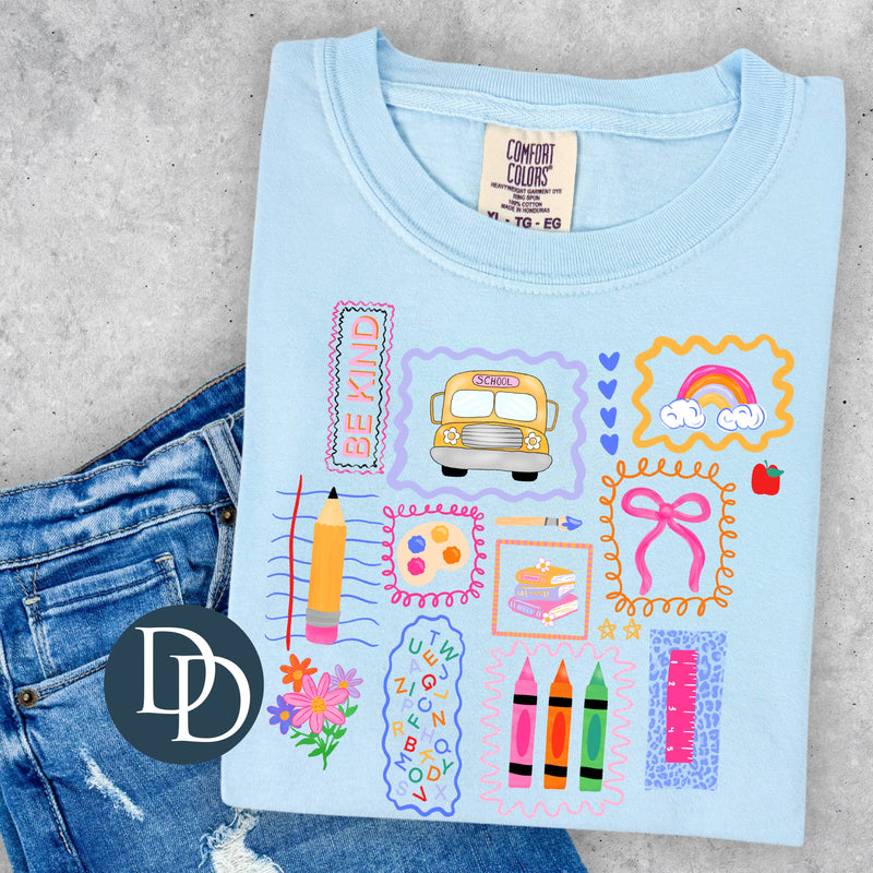 Preppy Back To School Doodles *DTF Transfer*