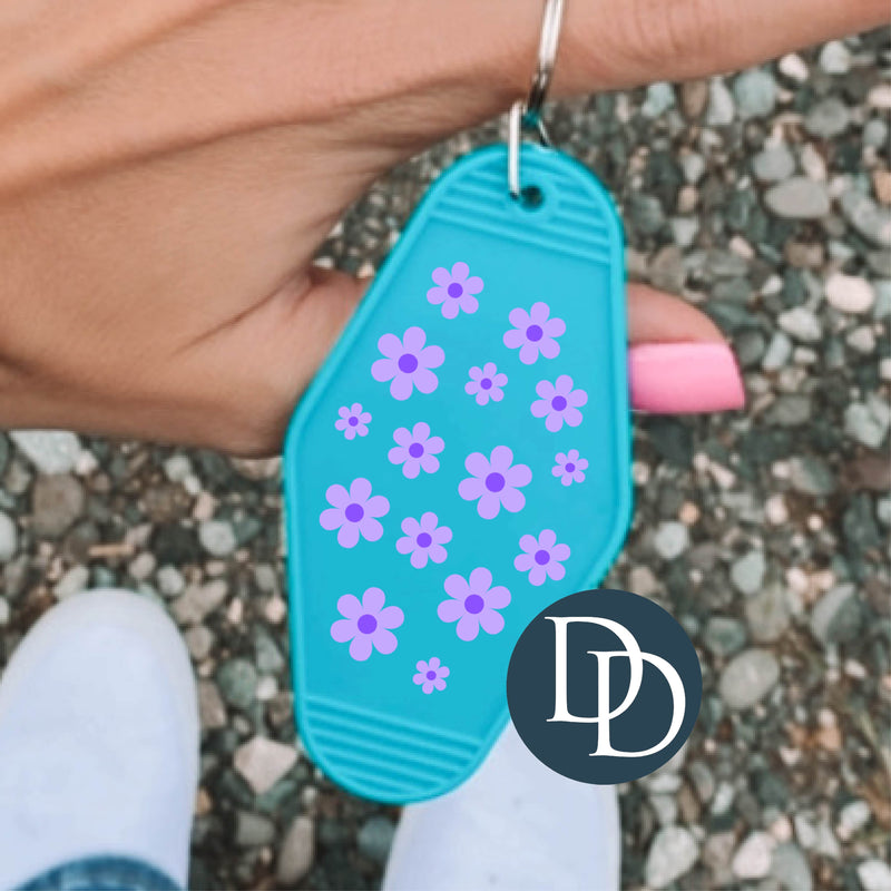 Purple Bunch of Flowers *Motel Keychain UV DTF Decal*