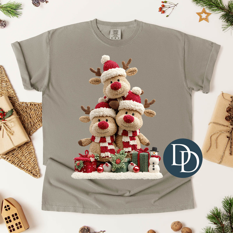OVERSIZED Reindeer Friend Stack Faux Yarn *DTF Transfer*