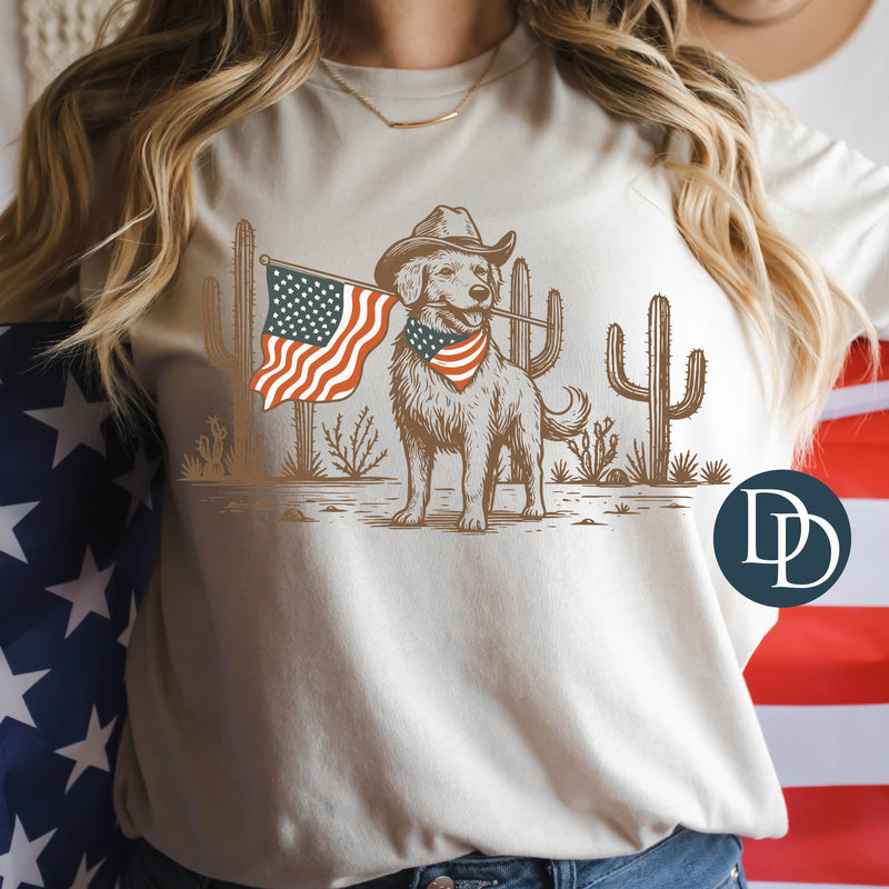 Retriever Flag Desert Cacti *DTF Transfer*