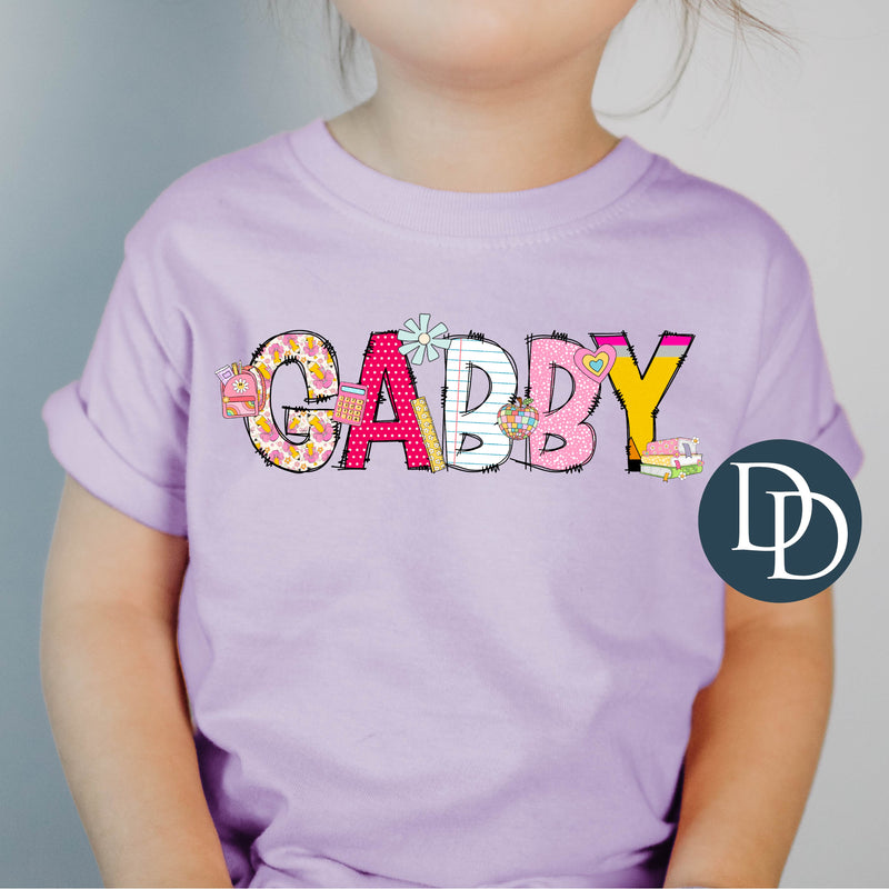 Retro Back To School Alpha Name *DTF Transfer*