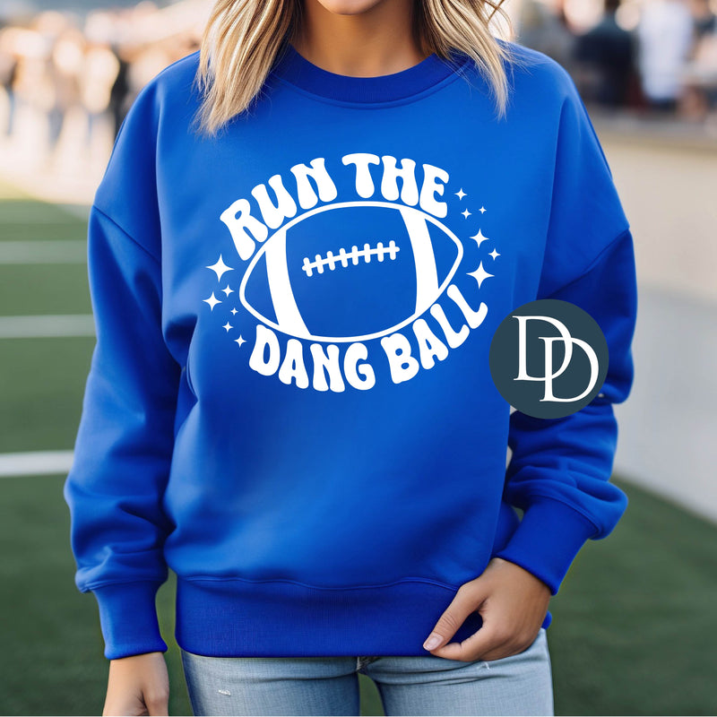 Retro Run The Dang Ball (White Ink) *Screen Print Transfer*