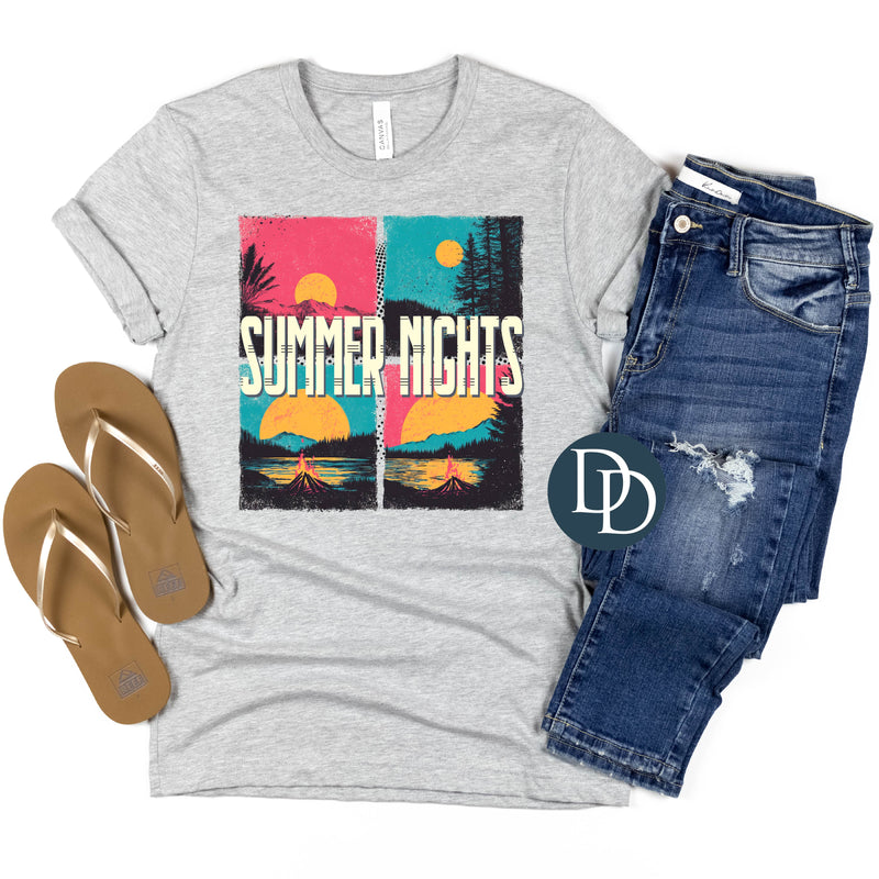 Retro Summer Nights Camp Fire Collage *DTF Transfer*