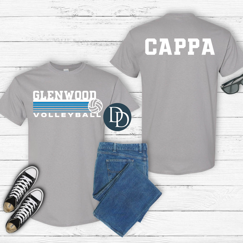 Retro Volleyball Team Stripes With Name Semi-Custom *DTF Transfer*