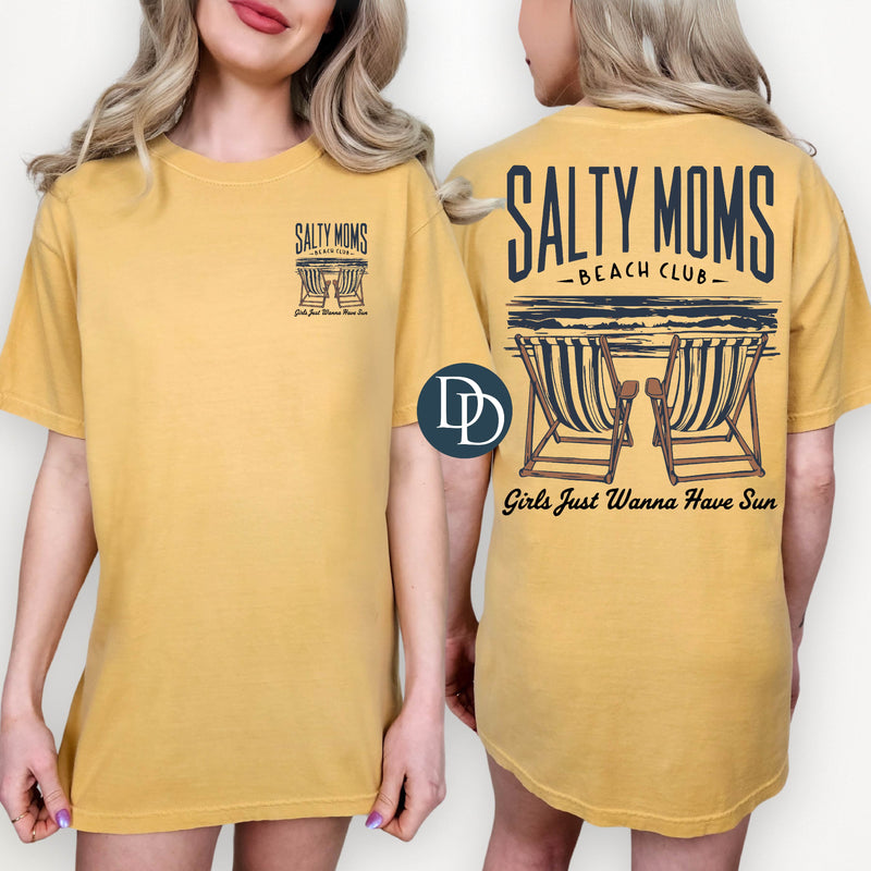 OVERSIZED Salty Moms Beach Club with Pocket *DTF Transfer*