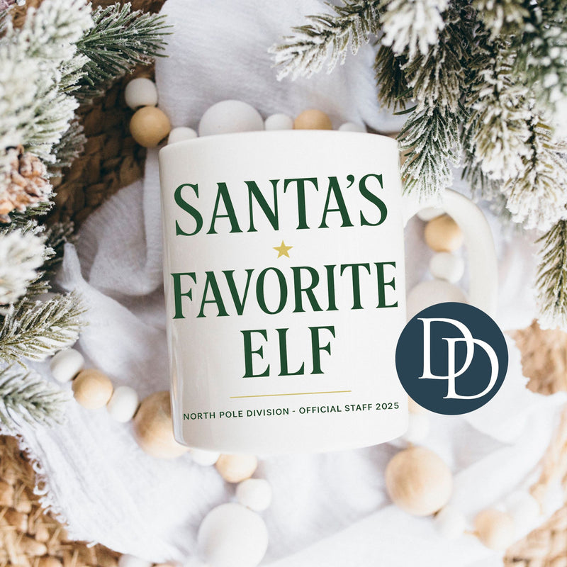 Santa's Favorite Elf Minimalist *UV DTF Mug Decals*
