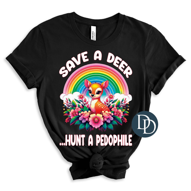 OVERSIZED Save a Deer Florals *DTF Transfer*