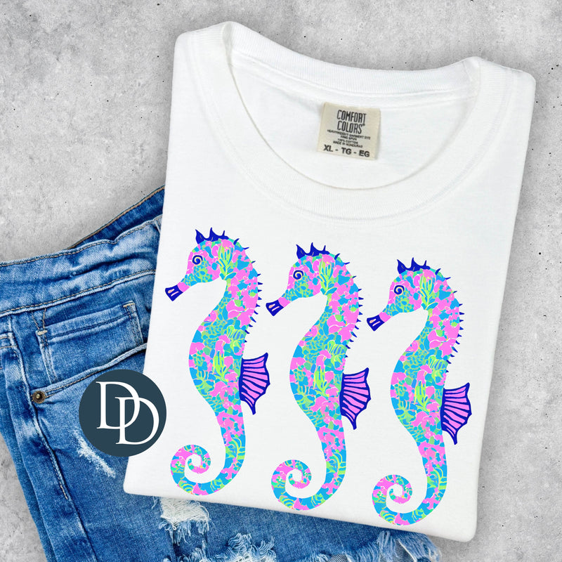 Sea Horse Bright Bold Trio *DTF Transfer*