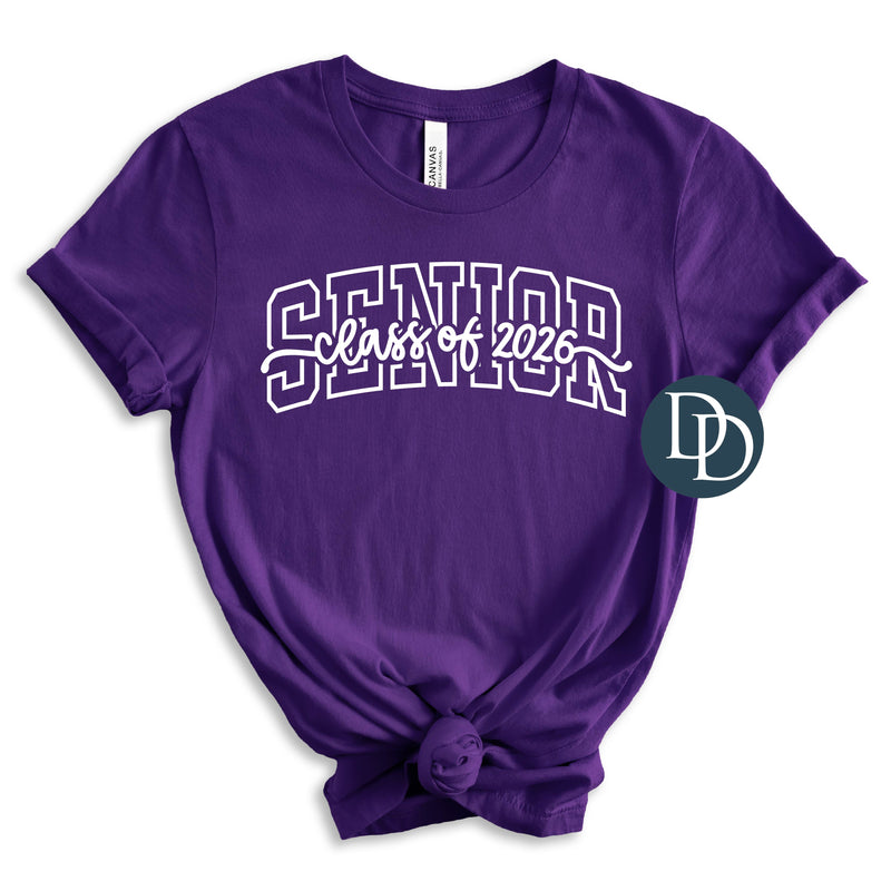 Senior Class of 2026 Script Knock Out (White Ink) *Screen Print Transfer*