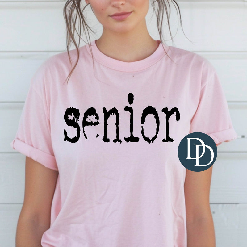 Senior Typoblock (Black Ink) *Screen Print Transfer*