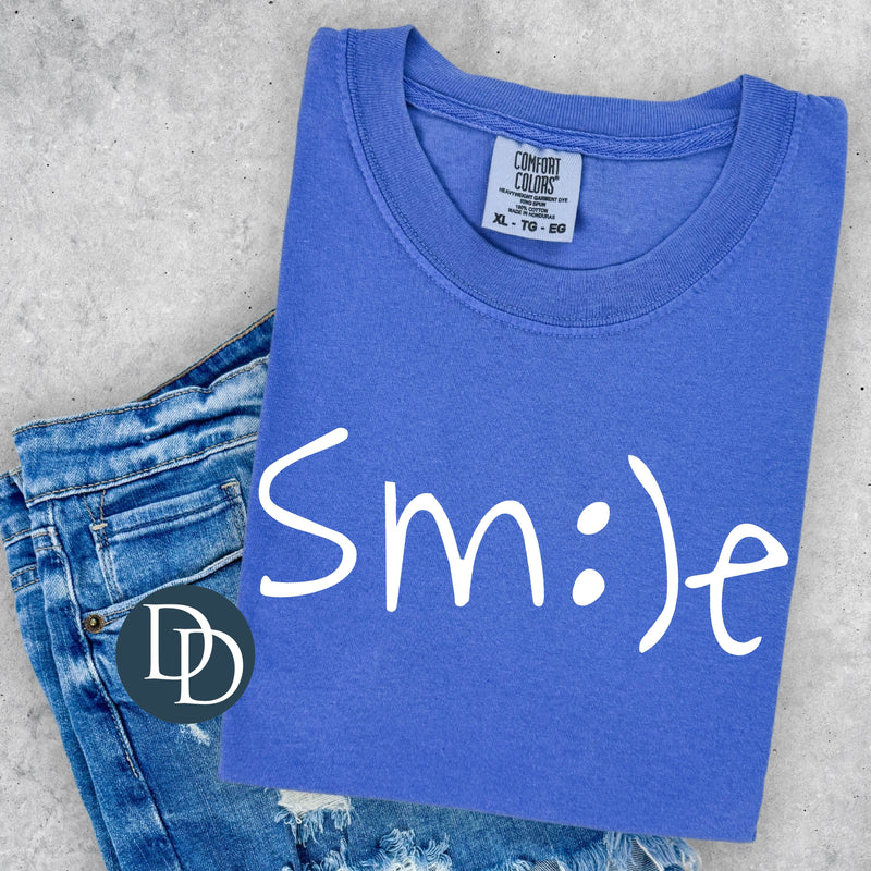 Single Smile Face White Ink *DTF Transfer*
