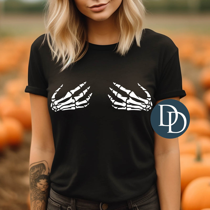 Skellie Boobies (White Ink) *Screen Print Transfer*