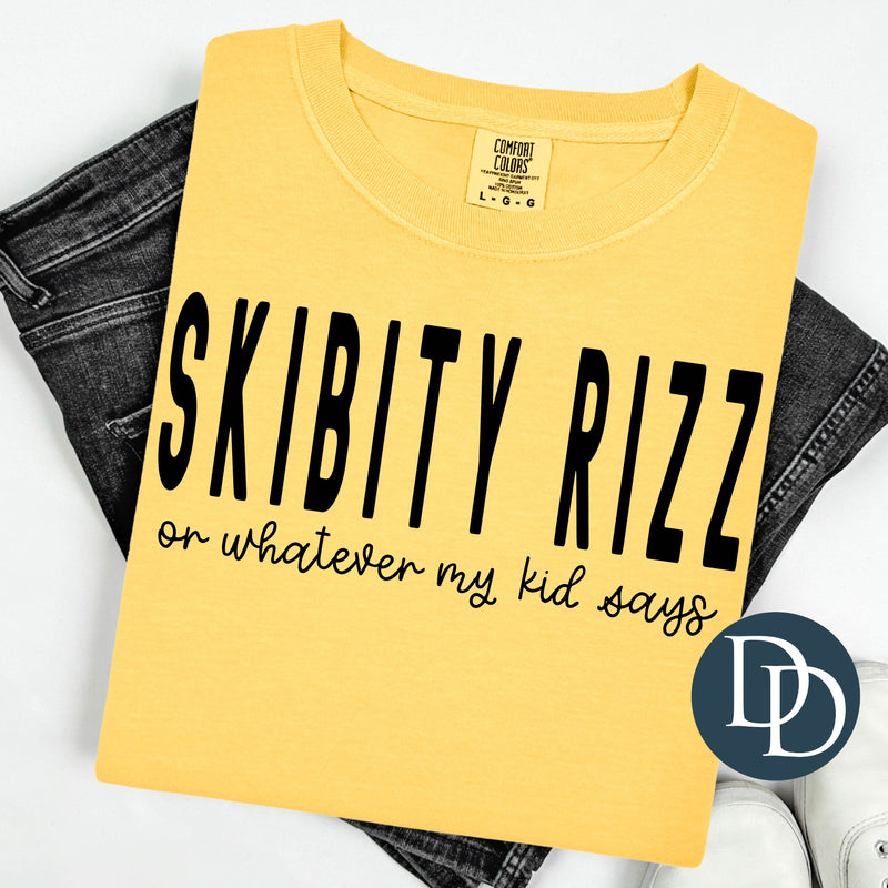 Skibity Rizz (Black Ink) *Screen Print Transfer*