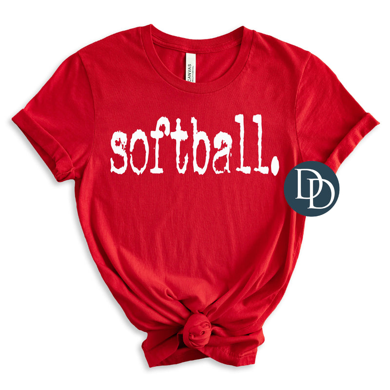 Softball Typo Font (White Ink) *Screen Print Transfer*