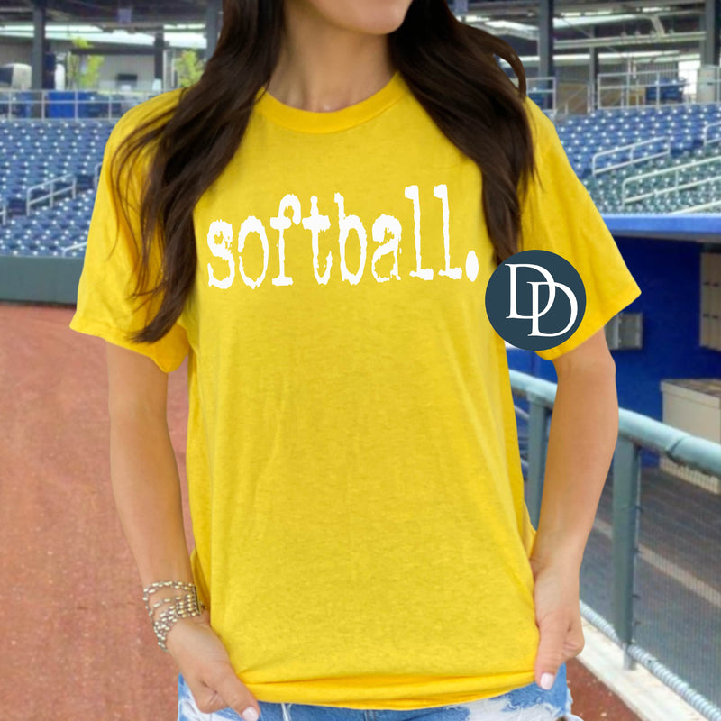 Softball Typo Font (White Ink) *Screen Print Transfer*