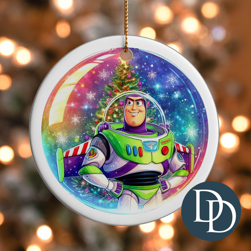 Space Ranger Christmas Tree Sketch *UV DTF Ornament Decal*