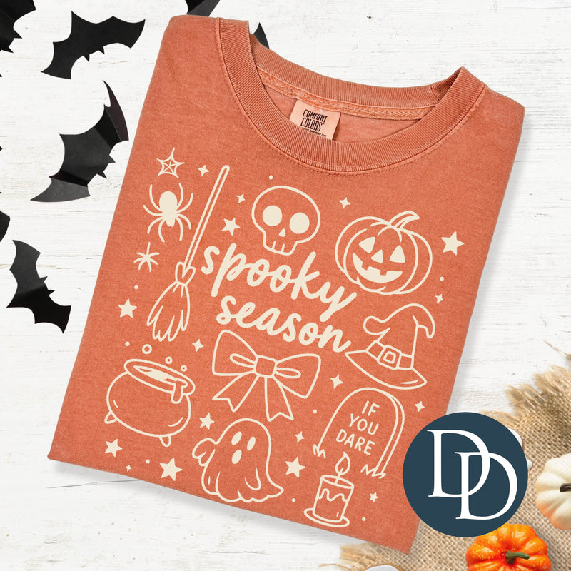 Spooky Season Doodles (Beige Ink) *Screen Print Transfer*