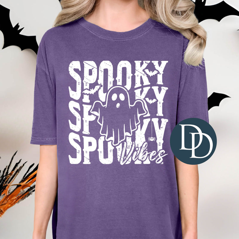 Spooky Vibes Ghost Stack (White Ink) *Screen Print Transfer*