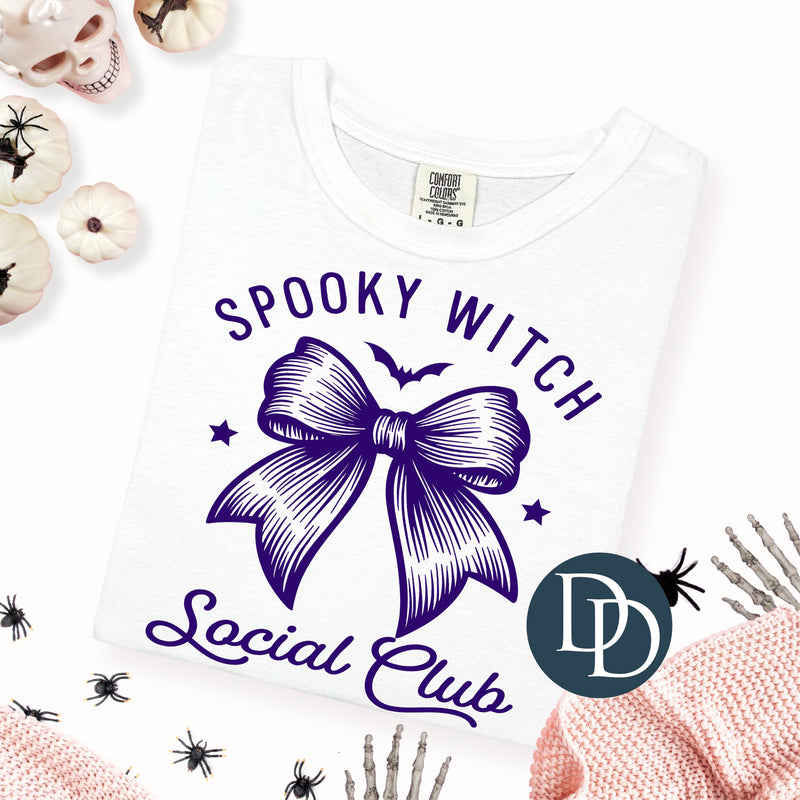 Spooky Witch Social Club (Dark Purple Ink) *Screen Print Transfer*