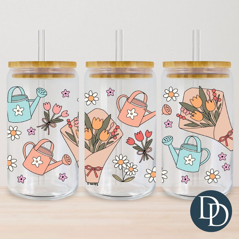 Spring Flowers Water Pots *UV DTF Cup Wrap*