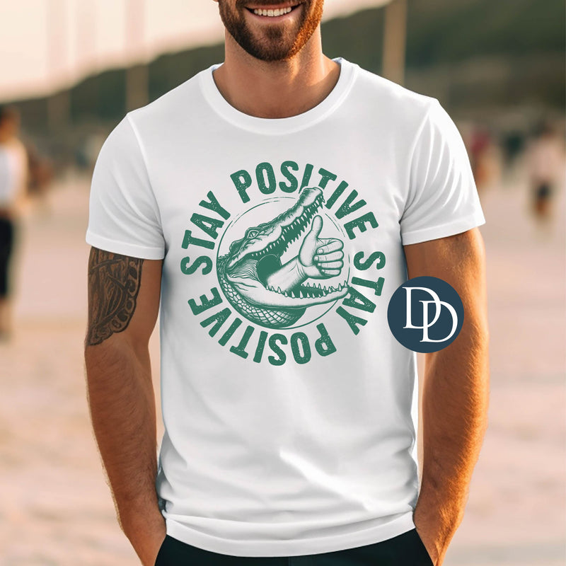 Stay Positive Alligator Swallow Hand *DTF Transfer*