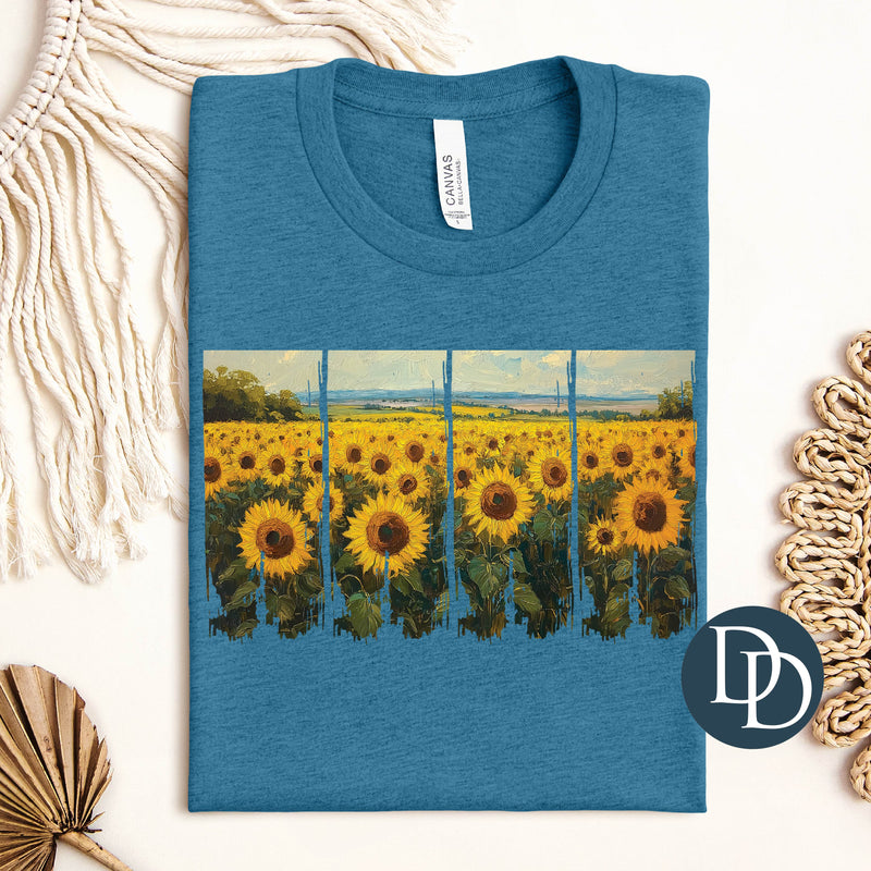 Sunflower Field Brush Strokes *DTF Transfer*