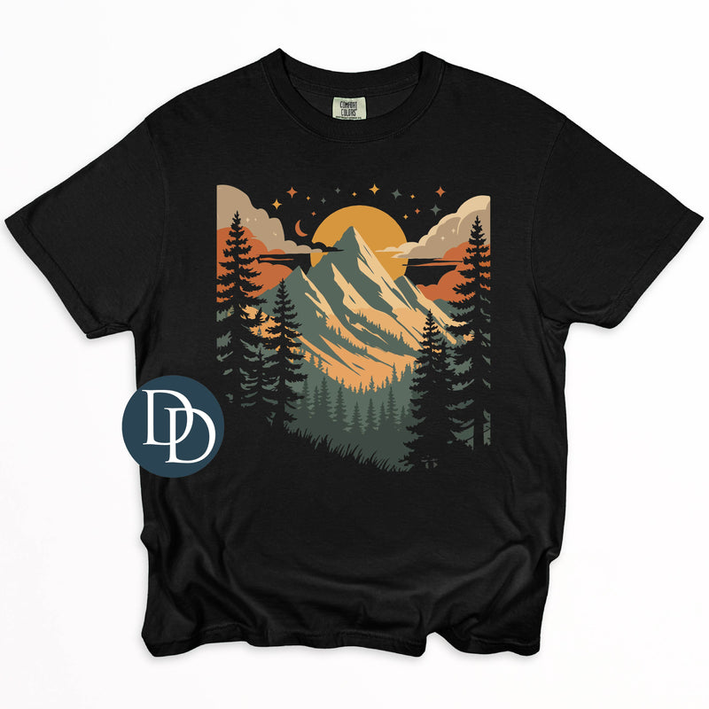 Sunset Mountain Tree Knockout *DTF Transfer*