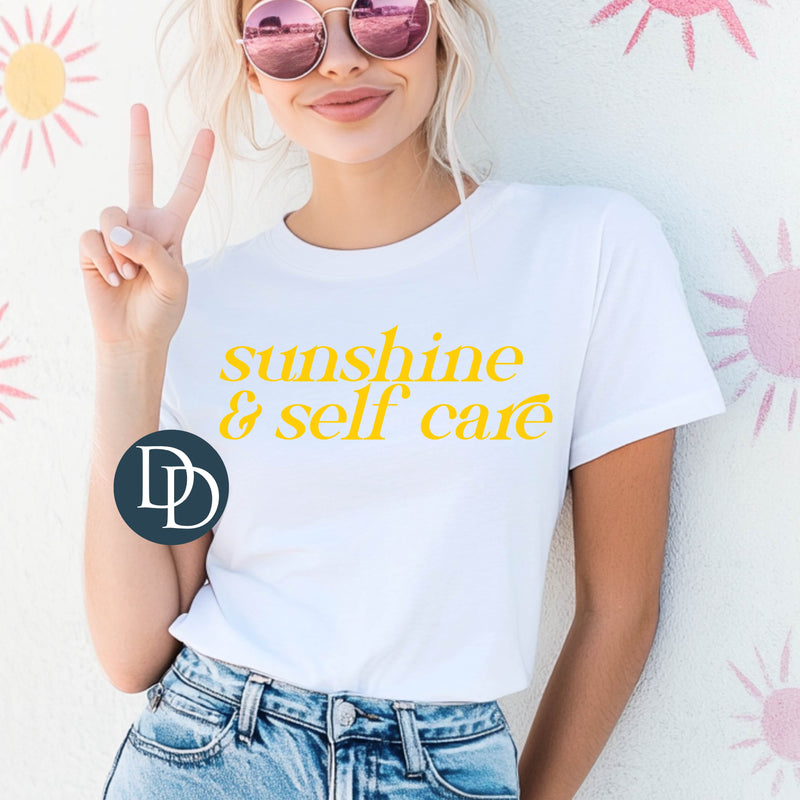 Sunshine Self Care with Hat Design (Maize Yellow Ink) *Screen Print Transfer*
