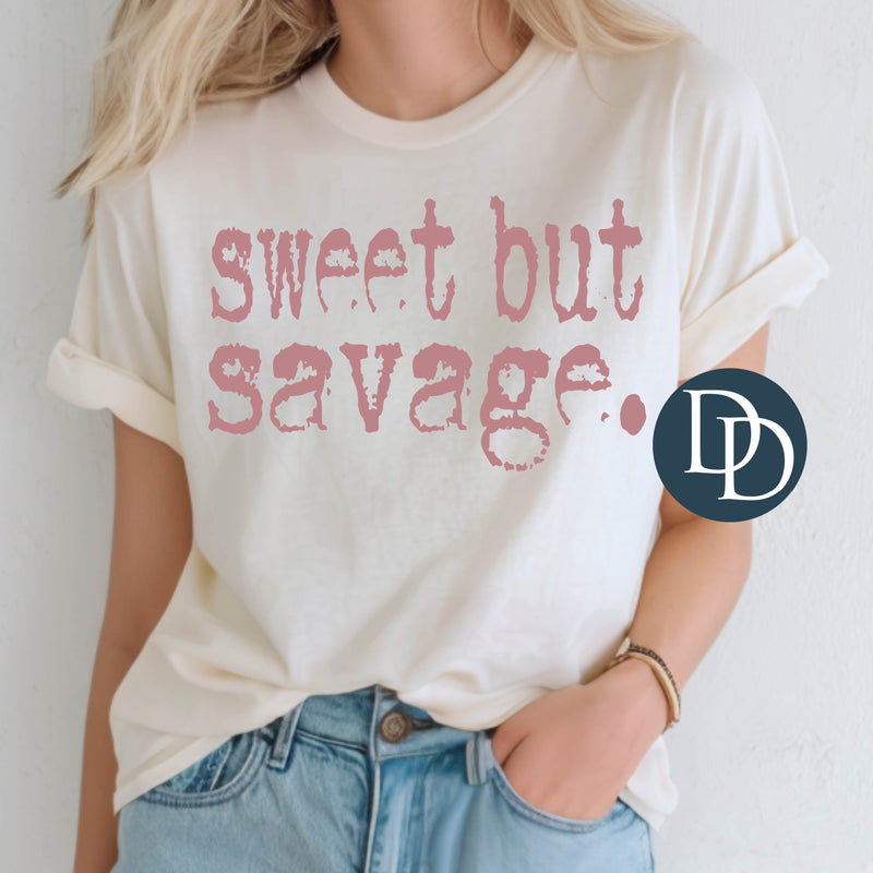 Sweet But Savage Type (Dusty Rose Ink) *Screen Print Transfer*