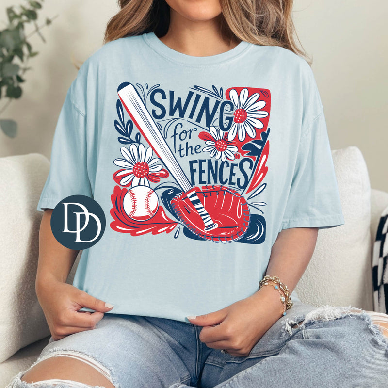 Swing for the Fences Blues Reds *DTF Transfer*