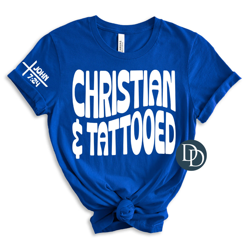 Tattooed Christian (White Ink) *Screen Print Transfer*