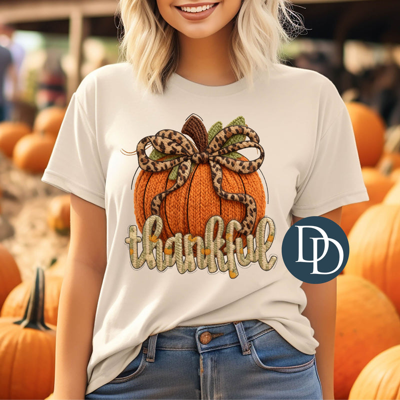 Thankful Pumpkin Faux Yarn *DTF Transfer*
