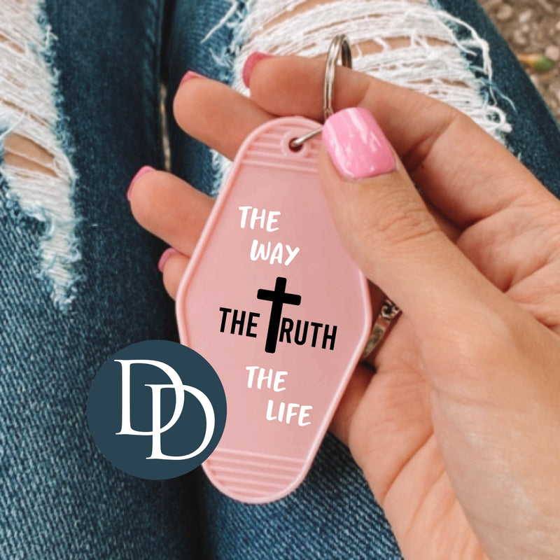 The Way The Truth The Life Cross *Motel Keychain UV DTF Decal*