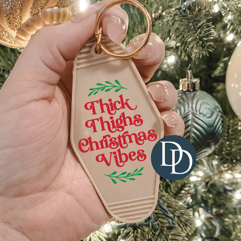 Thick Thighs Christmas Vibes *Motel Keychain UV DTF Decal*