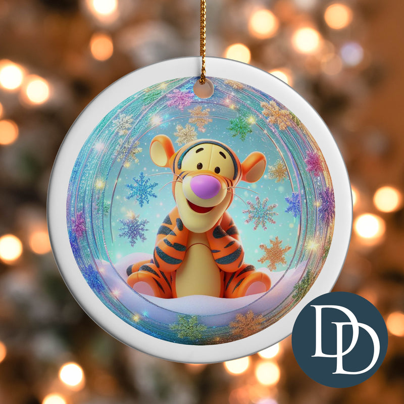 Tiger Faux Open Ornament *UV DTF Ornament Decal*
