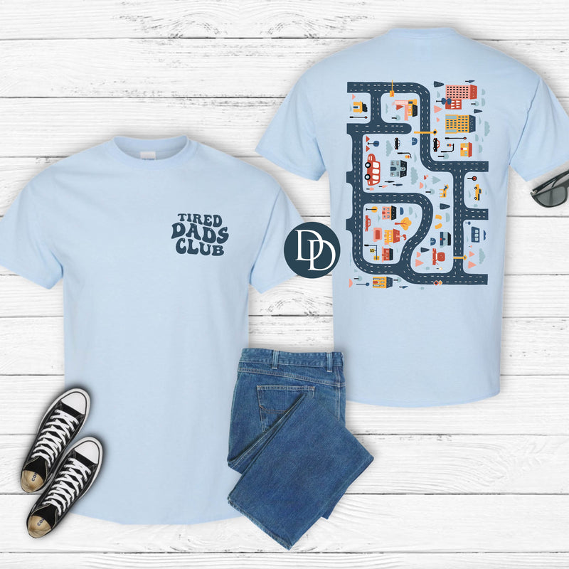 OVERSIZED Tired Dads Club Road Map with Pocket Print *DTF Transfer*