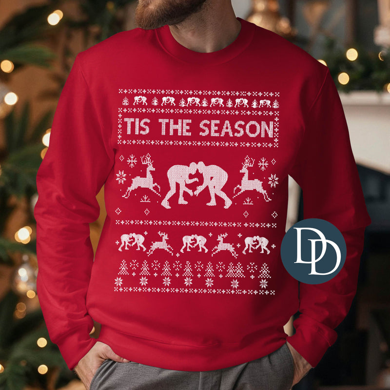 OVERSIZED Tis The Season Wrestling Ugly Christmas Sweater *DTF Transfer*