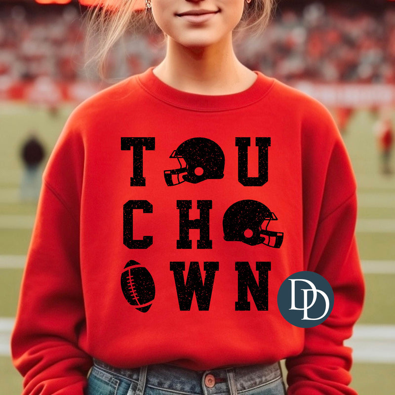 Touchdown Grunge Collage (Black Ink) *Screen Print Transfer*