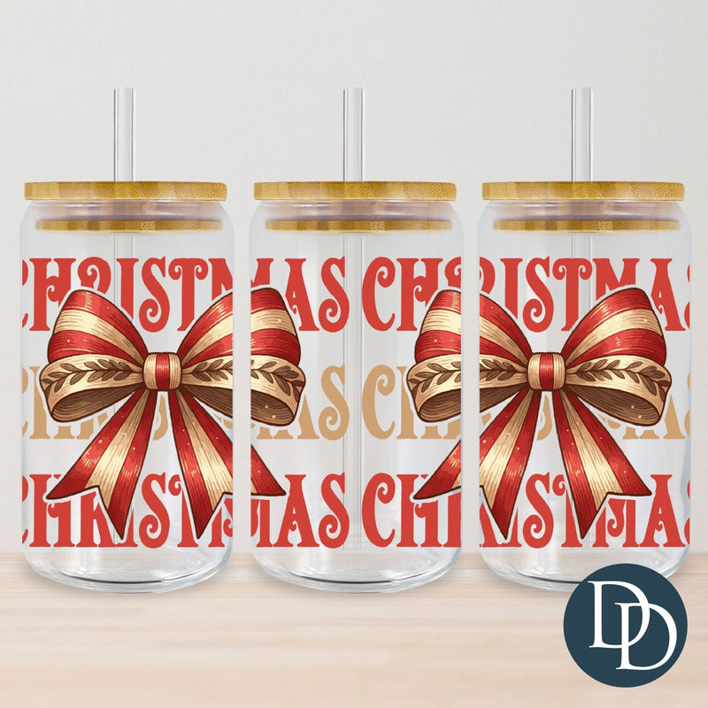 Traditional Christmas Bow *UV DTF Cup Wrap*