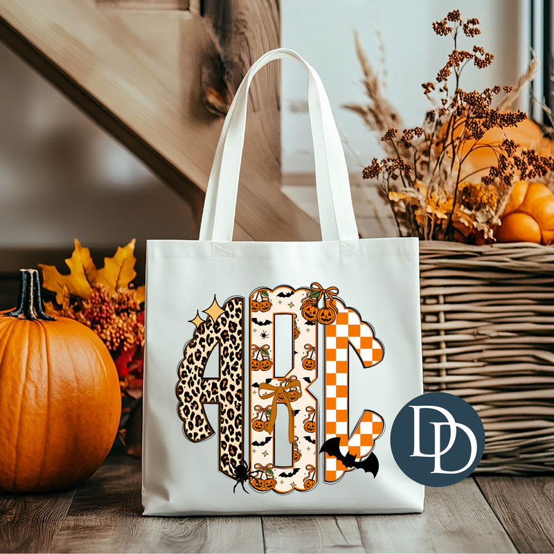 Trendy Neutral Halloween Monogram *DTF Transfer*