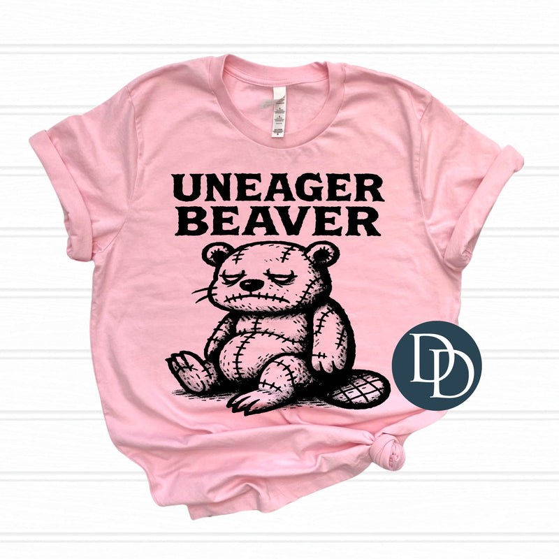Uneager Beaver (Black Ink) *Screen Print Transfer*